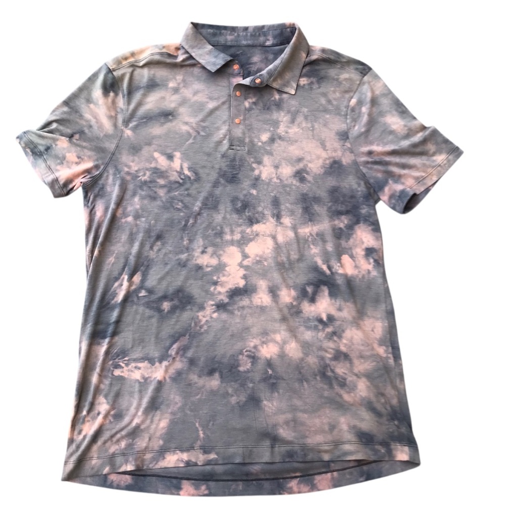 Lululemon Evolution Short Sleeve Polo Tie Dye Golf Shirt ESTIMATED Men's Medium